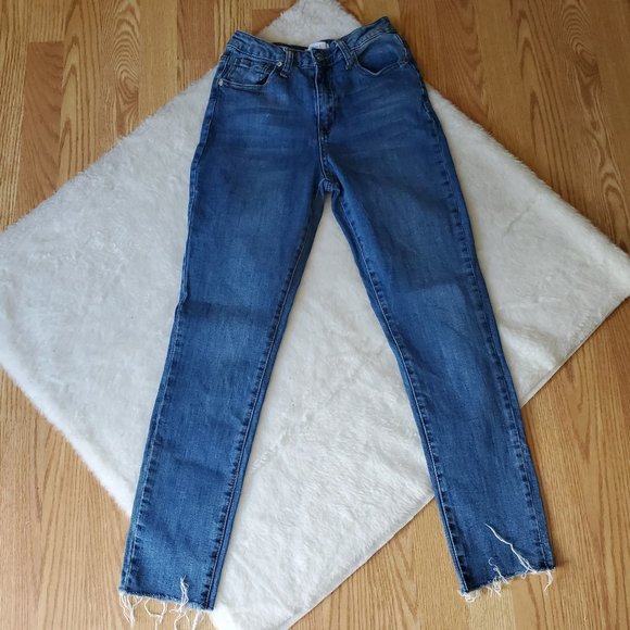 FOREVER 21 FRAYED HEM STRETCH PANTS - Picture 2 of 8